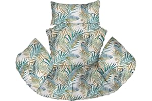 Ferocity Suspendu Hamac Chaise Coussins, Imperméable Siège de Chaise Rembourrage pour Patio Jardin, Balançoire Panier Suspendu Coussin de Siege, Palm White [114]