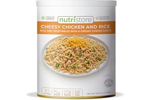 Nutristore Freeze-Dried Cheesy Chicken and Rice | Emergency Survival Bulk Food Storage Meal | Perfect for Everyday Quick Meals and Long-Term Storage | 25 Year Shelf Life | USDA Inspected (1-Pack)