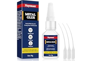 Nayrmaer Superglue for Metal 30g, Waterproof and Heat-Resistant Glue for Steel, Zinc, Aluminum and Other Materials (Metal Glue, 30g)