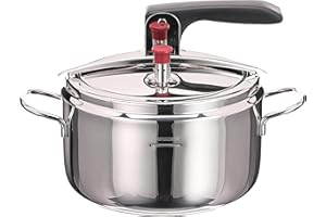 Barazzoni Marmite à Pression modèle Basic, ø22 cm, capacité 5 l, Induction, fabriqué en Italie, Acier Inoxydable 18/10, Argent, 22 cm