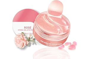 FANFALUV Rose Under Eye Patches,Natural Collagen Eye Patches For Puffy Eyes,Eye Bags Remover,Dark Circles,Anti-Aging,Revitalize And Moisturize,Anti Wrinkle Patches Korean Skincare Under Eye Masks 60PCS
