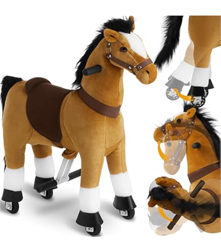 ALANEL Großes Schaukelpferd Aus Massivholz - 105cm Handgefertigt In EU, Für Kinder Ab 3 Jahren