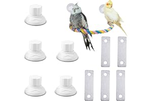 KEAJUIDY Saugnapf Set für Vogel Dusche Sitzstangen Vogelduschstange Zubehör für Saugnapfständer Zubehör für Vogelständer für kleine und mittelgroße Vögel Papageien Sittiche Wellensittiche