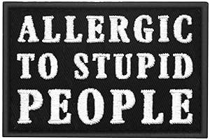 Allergique aux gens stupides Brodé Crochet et boucle d'attache Patch
