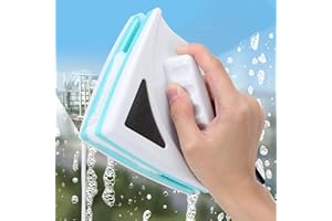 GAESHOW Limpiador de Vidrio de Doble Cara, Limpia Cristales Magnético Ajustable, Entre 5-12mm, Herramienta de Limpieza Magnética de Vidrio, Doble Cristal Limpiacristales para Interior y Exterior