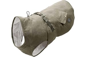HUNTER Hundemantel UPPSALA TREND, für kalte Tage, wasser- & windabweisend, wärmend, Parka-Stil, modisch, trendig & rustikal, mit Baumwolle, gefüttert, waschbar, verstellbar, Farbe: khaki, Größe: 30