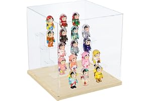 Nynelly 5 niveles escaparate acrílico transparente, caja de presentación Funko Pop escaparate antipolvo para figuras de acción, juguetes de colección, nuez, 12,6 "Lx12,6 Wx12.7 H