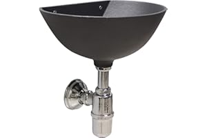 Fonderia Bongiovanni | Fontana a muro da esterno | Vasca a muro | Modello 600 | lavandino da esterno | grigio ghisa con sifone in ottone cromato per casa giardino