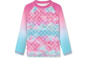 BesserBay Girls UPF 50+ Rash Vest Long Sleeve Quick Drying Rash Guard Shirt 3-12 Years