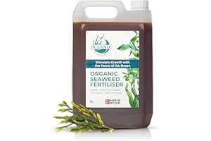 OCEANIC ORGANIC LTD Organic Seaweed Fertiliser, Nutrient-Rich Plant Feed, Liquid Seaweed for Plants, Lawns & Vegetables UK-Made (5L)