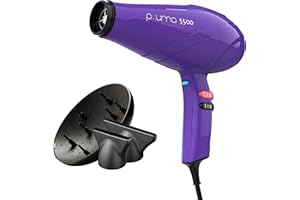 GA.MA Italy Professional, Suszarka Pluma 5500 Endurance Ion, Profesjonalna suszarka z włoskim silnikiem AC o mocy 2400 W, Technologia Ion Plus dla lśniących włosów bez puszenia się, Kolor Fioletowy