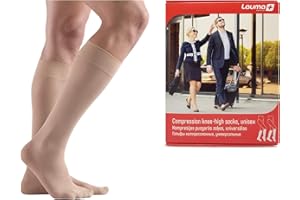 Lauma Medical, Chaussettes de contention, Compression graduée, Médicales 23-32 mmHg pour Femmes et Hommes, Bout Fermé Classe 2.