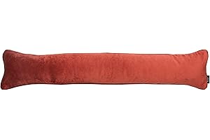 McAlister Textiles Paraspifferi Stoffa Sottoporta Velluto | Salsicciotto Imbottito Tessuto | 18cm x 136cm | Tubo Sottofinestra Colorato | Accessorio Home Décor Porta Ingresso | Arancione Ruggine