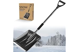 ZTARRAUM Black Snow Shovel, 2025 New Upgrade Large-Capacity Lightweight Aluminum Portable Snow Shovel, Parent-Child Playing