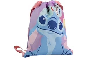 CERDÁ LIFE'S LITTLE MOMENTS Saquito Escolar Stitch – Mochila Tipo Saco Infantil con Cierre de Cordón, Diseño de Stitch y Espacio para Ropa, Merienda o Material Escolar, Ideal para Niños que Aman el Mundo de Lilo & Stitch