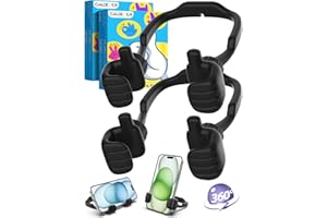 CALDEVER Weihnachten Wichtelgeschenk Nikolaus – Daumen Hoch Handyständer 2 Pack Schwarz, Lustige Handyhalterung Tischhalter für Smartphone, Kleine Geschenkidee Geburtstag für Frauen, Männer, Mädchen, Jungen