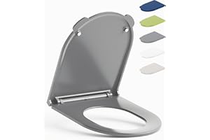 HySail Abattant WC avec Frein de Chute –Poignée Hygiénique et Facile à Utiliser, Durable, Écologique et Résistant à la Décoloration, Abattant Wc Clipsable pour un Nettoyage Facile (Gris, Forme D)