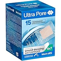 Medrull 75 Stück Wasserdicht Wundverband Transparent 7x6 cm ULTRA PORE Steril (15x5 Stk)