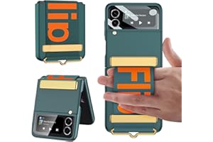 Nspiel Funda para Samsung Galaxy Z Flip 3 con Correa de policarbonato en Acabado Mate, Resistente, Resistente a los Golpes, para Samsung Galaxy Z Flip 3 5G 2021, Color Verde