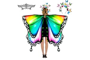 plainshe Butterfly Wings, Fairy Wings for Adults, Butterfly Costume, Halloween Costumes for Women, 3PCS Butterfly Cape Set.
