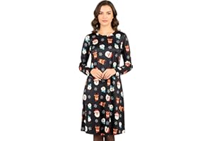 Love My Fashions Christmas Dresses for Women UK Xmas Party Costume Adult Reindeer Snowman Santa Snowflake Swing Skater Printed Novelty Tops
