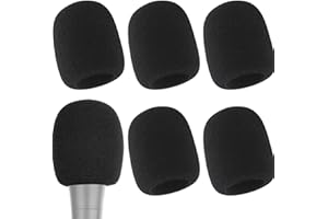 NJCXOLA 5 pezzi Antivento Microfono,Copertura per Parabrezza in Schiuma,Mic Windscreen,Copertura Schiuma Copertura Microfono Mano Spugna Antivento,Perfetti per La Maggior Parte dei Microfoni (Nero)