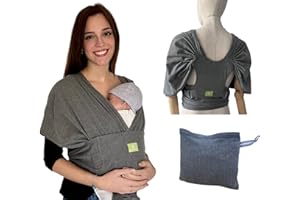 CORACORPS-Echarpe de portage bebe-sans nœud-sling bébé-kangourou-porte bebe naissance-physiologique-ajustable-écharpe de portage facile à porter-cadeau naissance -liste de naissance-nouveau né-à 15kg