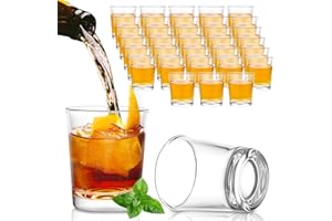 LDHHYH Lot de 36 verres à liqueur, 2,5 cl/25 ml, verres à shot transparents, robustes et réutilisables, parfaits pour les shots de tequila, vodka, whisky et liqueurs pour toutes les occasions