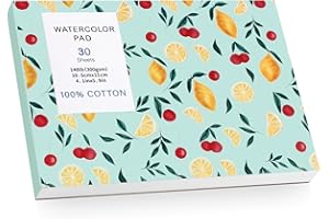 WSICSE A6 Aquarellpapier, 30 Blatt Zeichenpapier Aqurellpapierblock 300g/㎡ Watercolor Paper für Aquarell Gouache Acryl Zeichnen (4.1 x 5.9in/10.5 x 15cm)
