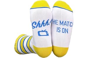 Himozoo Novelty Cotton Calf-length Socks, Shhh! I'M Watching Football Funny Socks for Dad/Grandad/Husband Football Lovers Gifts Size 6-12