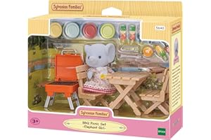 Sylvanian Families - Le Village - La fille Éléphant et son set de pique-nique - 5640 - Figurines Prêt à Jouer - Mini Poupées
