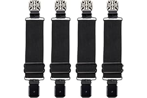 Dream Apparel Elastische Stiefelriemen, Clips, verstellbare Hosen-Clips, Steigbügel, Beinriemen für Biker, Damen, Herren, Motorrad, Schwarz