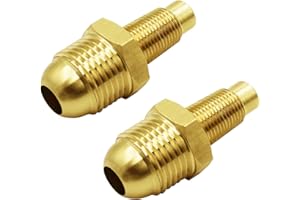 MENSI Gas Orifice Jets Connector Brass Hose Fitting 3/8" Flare x 1/8" MNPT Propane Nozzle for Freestanding Casting Cooking Stove Grill, Turkey Pot Cooker Set of 2