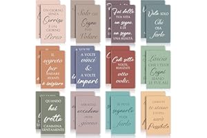Sinmoe 24 Mini Quaderni Originali Taccuini Tascabili con Frasi Motivazionali Italiano Regalo Laurea Regalo Motivizionale per Studenti Colleghi Ufficio Natale, 12 Stili(Morandi)