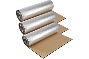Putentfun Car Sound Deadening Self Adhesive Mat Insulation,Heat Pads Foam Mat Roll,Van Insulation and Soundproofing, Fire-Proof Insulated Moistureproof Waterproof - 10mm x 50cm x 200cm(3 Roll)