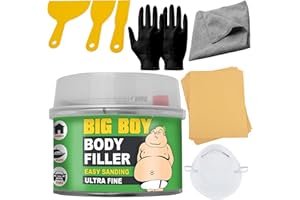 JBL General Silverhook Big Boy Body Filler 250ml Bundle, Wood Filler & Wall Filler Kit, Includes Spreaders, Assorted Sandpaper, Car Body Filler Repair Kit Essentials