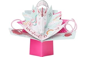 SECOND NATURE POP UPS Jednorożec kartka urodzinowa, pop-up, oryginalna kartka z życzeniami Second Nature 3D Pop Up