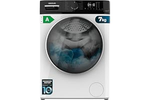 Cecotec Lavadora de Carga Frontal 7 Kg Bolero Dresscode 7610 Inverter A, Carga Frontal Blanca de 7 Kg de Capacidad, 1400 Rpm, Clase A, Función Con Vapor, Motor Inverter Plus, 15 Programas