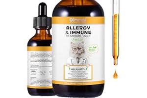 VFJVLVDG Allergy Relief for Cats, Allergy & Immune with Elderberry + Vitamin C, Support Allergy & Itch Relief for Cats, Cat Supplements & Vitamins, Immune Support for Cat - Bacon Flavor (2 fl.oz)
