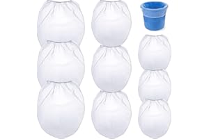 YIIHHOON 9 Sacs de tamisage de couleur, 3 tailles Blanc Nylon Sac de filtre de couleur, Sac de tamisage de seau avec ouverture élastique Sac de filtre blanc à mailles fines Tamis de liquide pour le jardinage