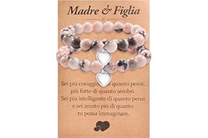BOCHOI Bracciale Madre Figlia Natale Cuore di Mamma - Set di Gioielli Regalo di Compleanno - Regolabile