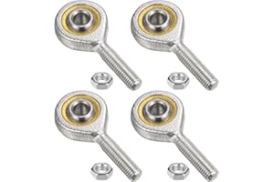 QUARKZMAN 4 Pieces SA5T/K 5mm Rod End Bearing M5 x 0.8 Male Thread with Left Hand Thread, Self-Lubricating Rod End Connections with Lock Nut