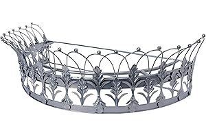 Creative Co-op Decorative Metal Curtain or Canopy Crown, Silver Finish Dekorativer Metallvorhang oder Baldachin Krone, silberfarben, Metall, Silber