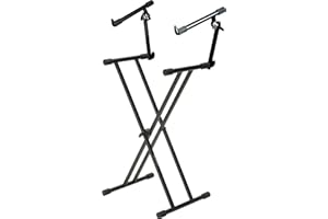 Quik-Lok T22 Support de Clavier double Hauteur (2 Claviers) et Support double