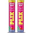 PLIX Glowy Skin 500mg Glutathione Supplement with Hyaluronic Acid, Vitamin C, E & Berries | 30 Effervescent Tablets, Strawberry Flavor