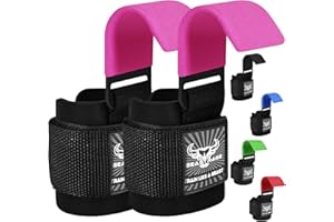 ‎BEAST RAGE BEAST RAGE Weight Lifting Hook Wrist Strap Thick Neoprene Padded Rubberized Fitness Wraps Non-Slip Deadlift Training Gym Workout Men Women