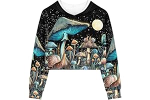 Showudesigns Crop Tops for Girls 5-14 Years Kawaii Sweatshirts Teens Pullover
