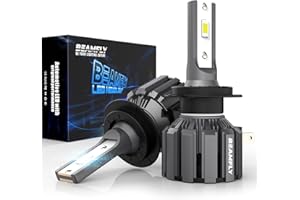 BEAMFLY Bombillas H7 LED 18000LM, Lampara Faros Delanteros Coche, Kit de Conversión Halógena 12V, 6000K Luces Blancas