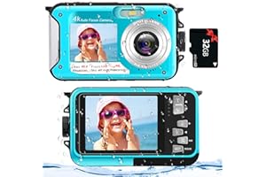 YIXINXIN Appareil Photo Etanche Caméra étanche 4K 48MP Autofocus avec Carte 32GB Selfie Double écrans 10FT 16X Zoom Numérique Appareil Photo Numérique étanche