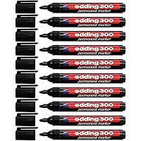 Edding 4-300001 300 Industry Permanent Marker - Rundspitze - Beschriftung von Karton, Metall, Gummi und Glas, schwarz (1…